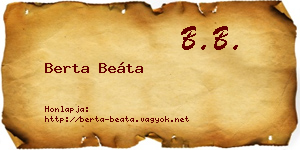 Berta Beáta névjegykártya