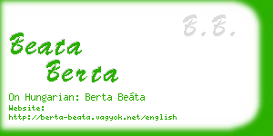 beata berta business card